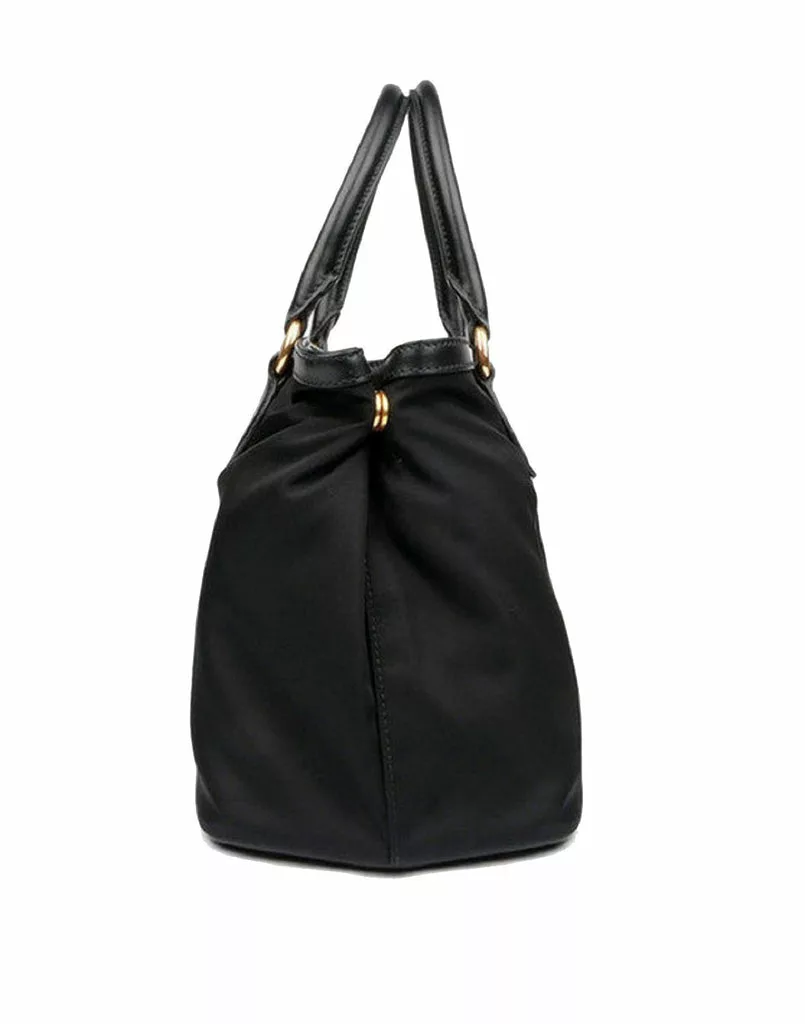 Prada Tessuto Nylon Black Saffiano Small Handbag Satchel Prada Tessuto Nylon Black Saffiano Small Handbag Satchel | Image 12