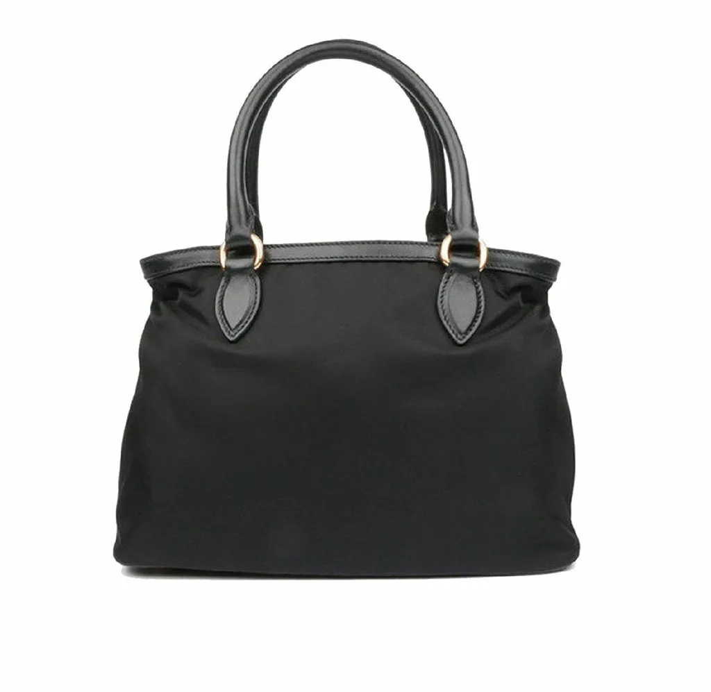 Prada Tessuto Nylon Black Saffiano Small Handbag Satchel Prada Tessuto Nylon Black Saffiano Small Handbag Satchel | Image 6