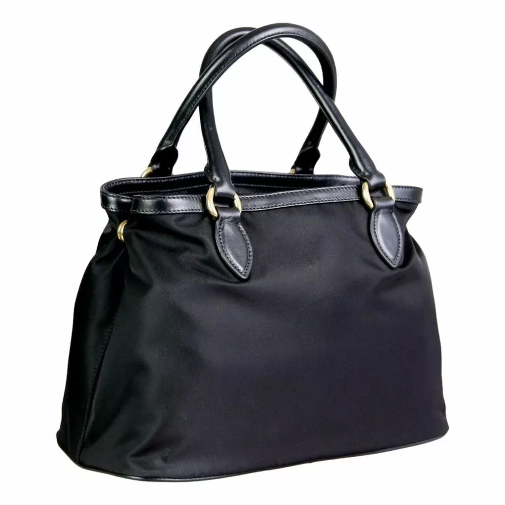 Prada Tessuto Nylon Black Saffiano Small Handbag Satchel Prada Tessuto Nylon Black Saffiano Small Handbag Satchel | Image 7