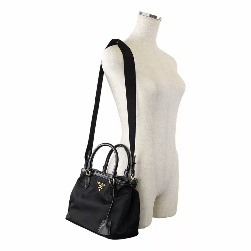 Prada Tessuto Nylon Black Saffiano Small Handbag Satchel Prada Tessuto Nylon Black Saffiano Small Handbag Satchel | Image 8