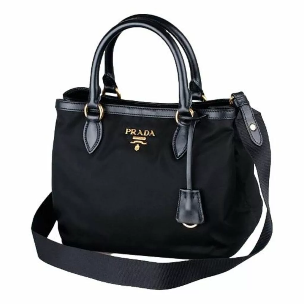Prada Tessuto Nylon Black Saffiano Small Handbag Satchel Prada Tessuto Nylon Black Saffiano Small Handbag Satchel | Image 4