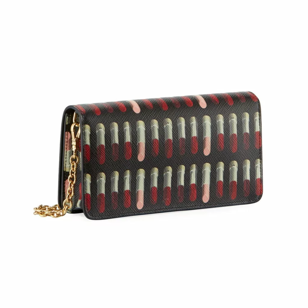 Prada Black Saffiano Leather Lipstick Mini Cross Body Handbag Prada Black Saffiano Leather Lipstick Mini Cross Body Handbag | Image 5