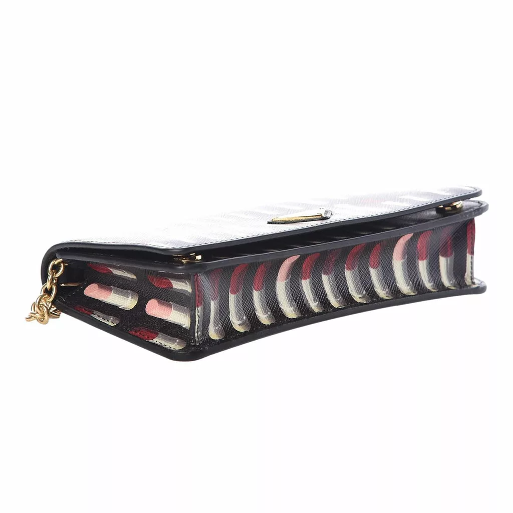 Prada Black Saffiano Leather Lipstick Mini Cross Body Handbag Prada Black Saffiano Leather Lipstick Mini Cross Body Handbag | Image 7