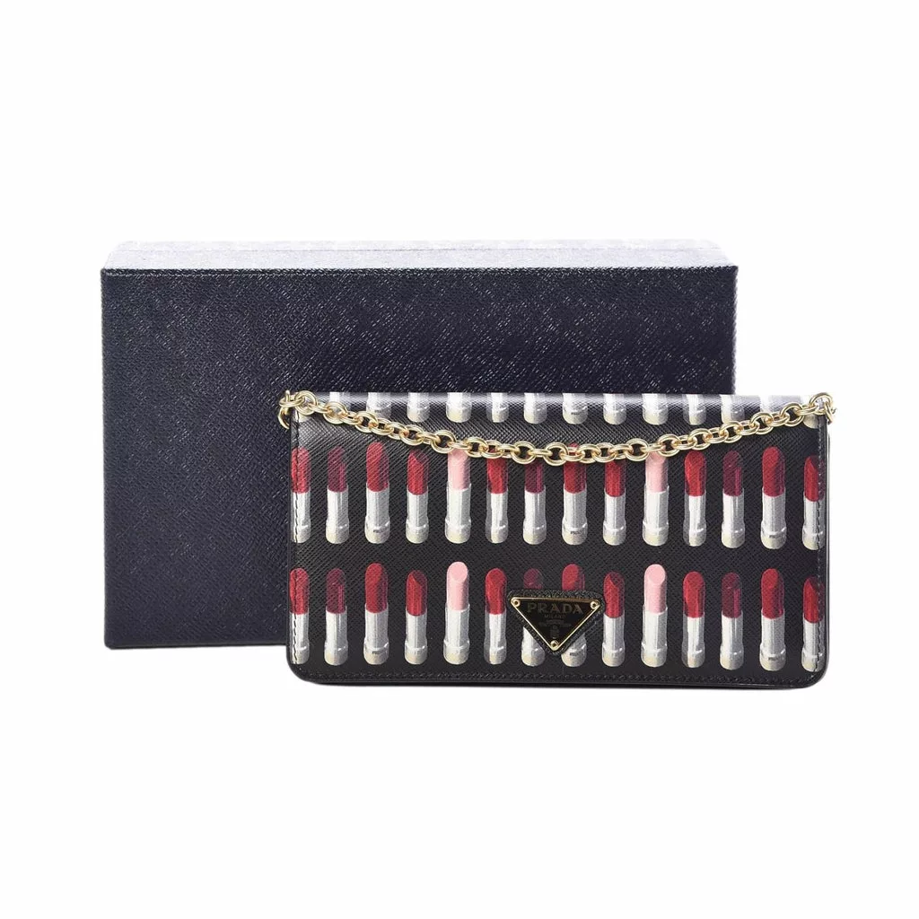 Prada Black Saffiano Leather Lipstick Mini Cross Body Handbag Prada Black Saffiano Leather Lipstick Mini Cross Body Handbag | Image 4