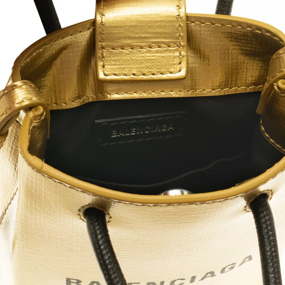 Balenciaga Gold Calfskin Leather Shopper Cross Body Bag Balenciaga Gold Calfskin Leather Shopper Cross Body Bag | Image 13