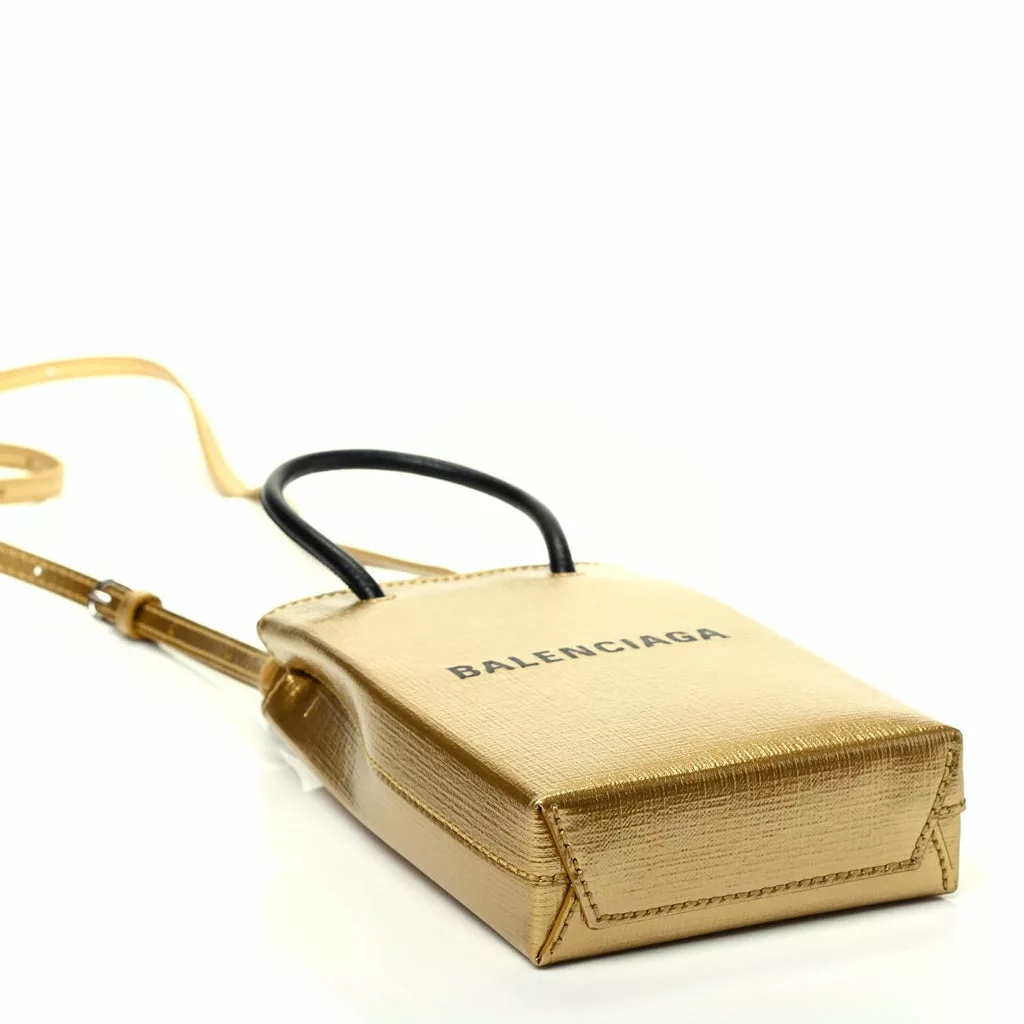 Balenciaga Gold Calfskin Leather Shopper Cross Body Bag Balenciaga Gold Calfskin Leather Shopper Cross Body Bag | Image 5