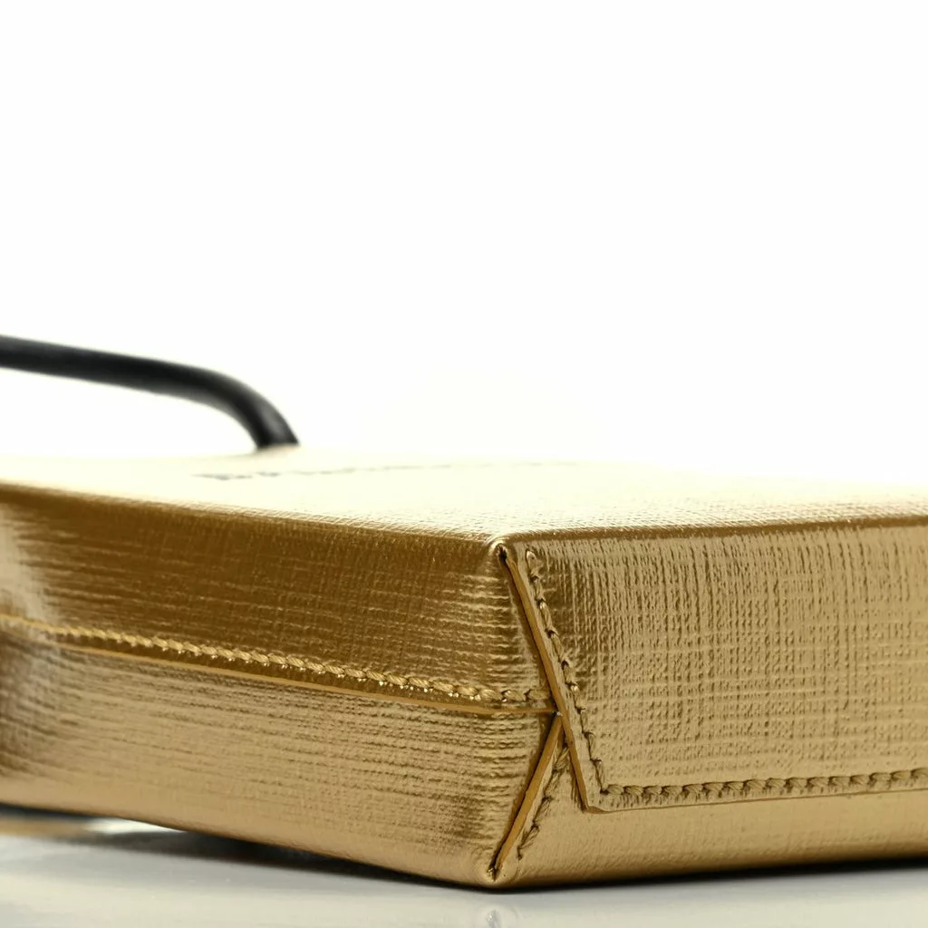 Balenciaga Gold Calfskin Leather Shopper Cross Body Bag Balenciaga Gold Calfskin Leather Shopper Cross Body Bag | Image 6