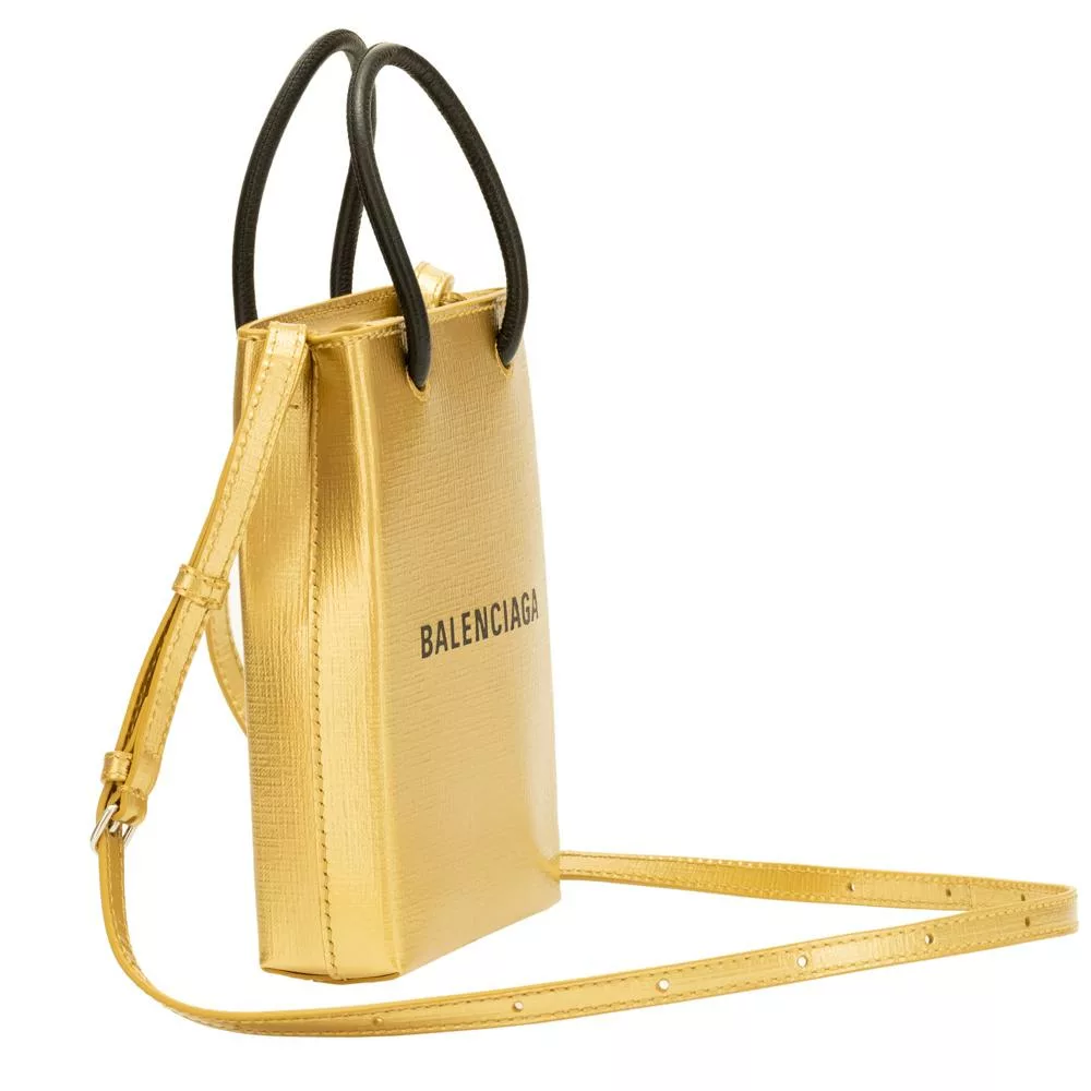 Balenciaga Gold Calfskin Leather Shopper Cross Body Bag Balenciaga Gold Calfskin Leather Shopper Cross Body Bag | Image 3