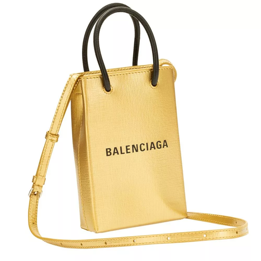 Balenciaga Gold Calfskin Leather Shopper Cross Body Bag Balenciaga Gold Calfskin Leather Shopper Cross Body Bag | Image 2