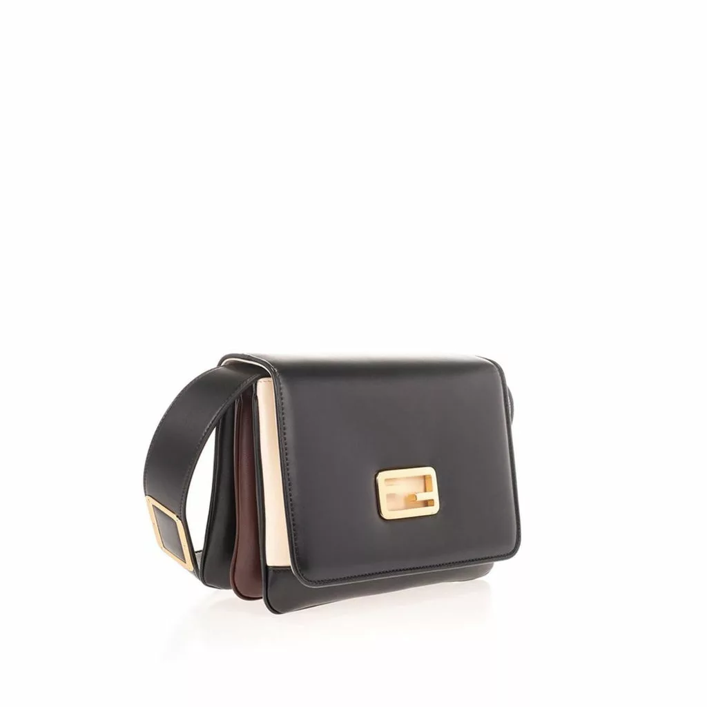 Fendi Id Flap Tricolor Black Leather Small Shoulder Bag Fendi Id Flap Tricolor Black Leather Small Shoulder Bag | Image 3