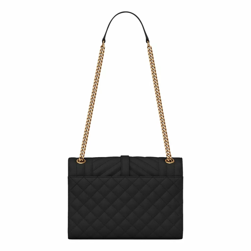 Saint Laurent Black Grain de Poudre Matelasse Medium Shoulder Bag Saint Laurent Black Grain de Poudre Matelasse Medium Shoulder Bag | Image 6