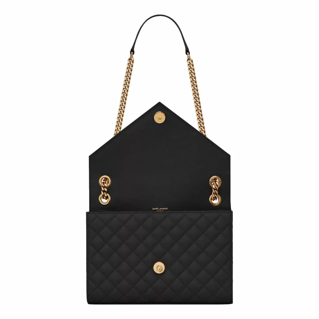 Saint Laurent Black Grain de Poudre Matelasse Medium Shoulder Bag Saint Laurent Black Grain de Poudre Matelasse Medium Shoulder Bag | Image 4