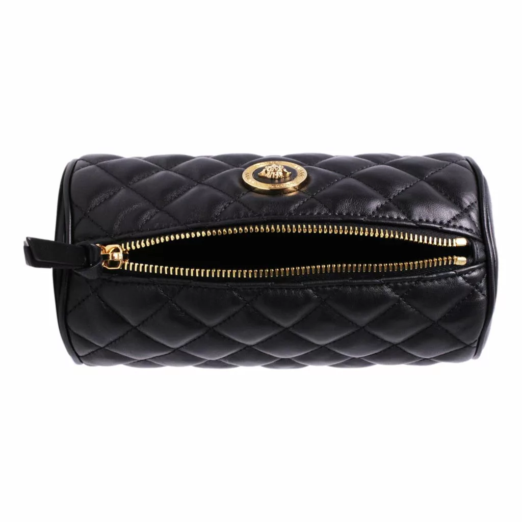 Versace Black Leather Medusa Quilted Cosmetic Bag Versace Black Leather Medusa Quilted Cosmetic Bag | Image 7