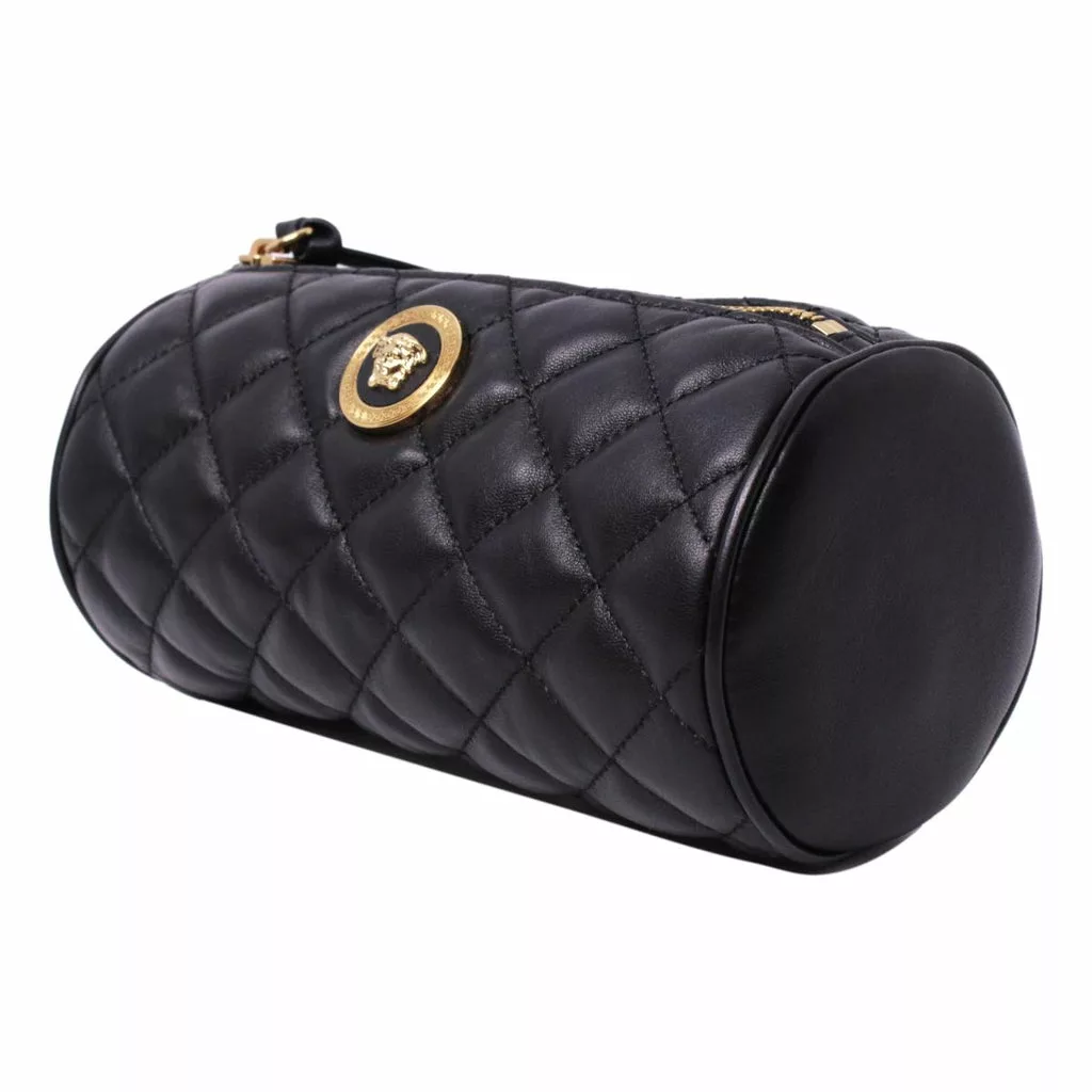 Versace Black Leather Medusa Quilted Cosmetic Bag Versace Black Leather Medusa Quilted Cosmetic Bag | Image 3