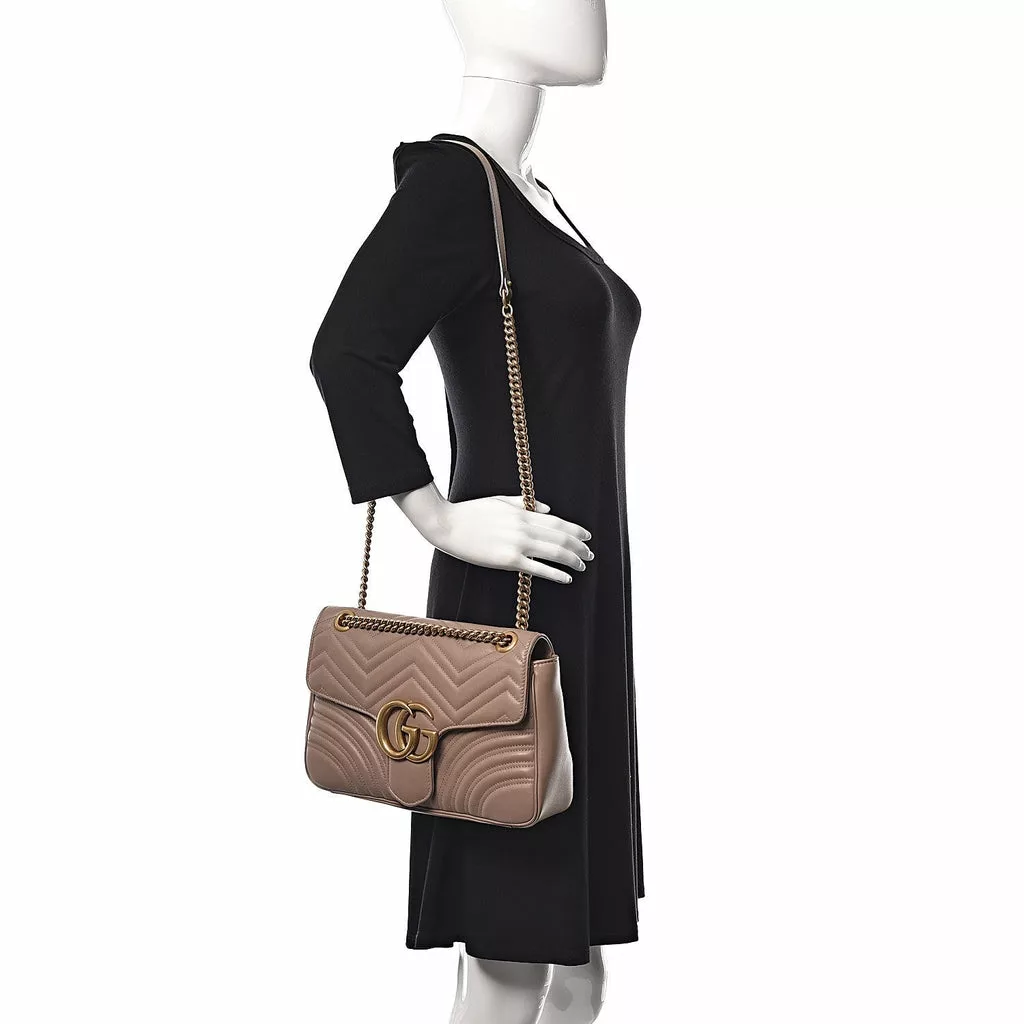 Gucci Marmont Porcelain Rose Leather GG Matelasse Shoulder Bag Gucci Marmont Porcelain Rose Leather GG Matelasse Shoulder Bag | Image 3