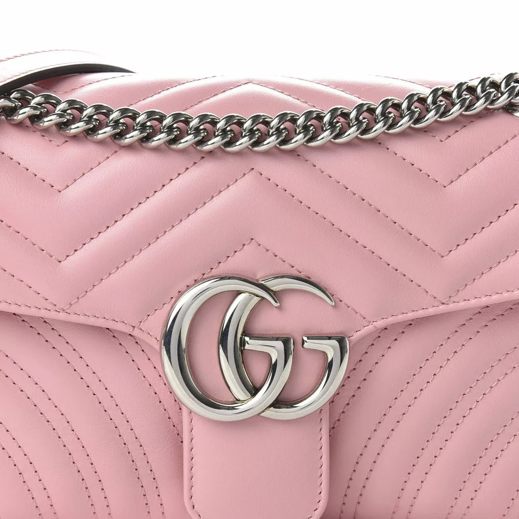 Gucci Marmont Wild Rose Leather Matelasse Mini Shoulder Bag Gucci Marmont Wild Rose Leather Matelasse Mini Shoulder Bag | Image 9