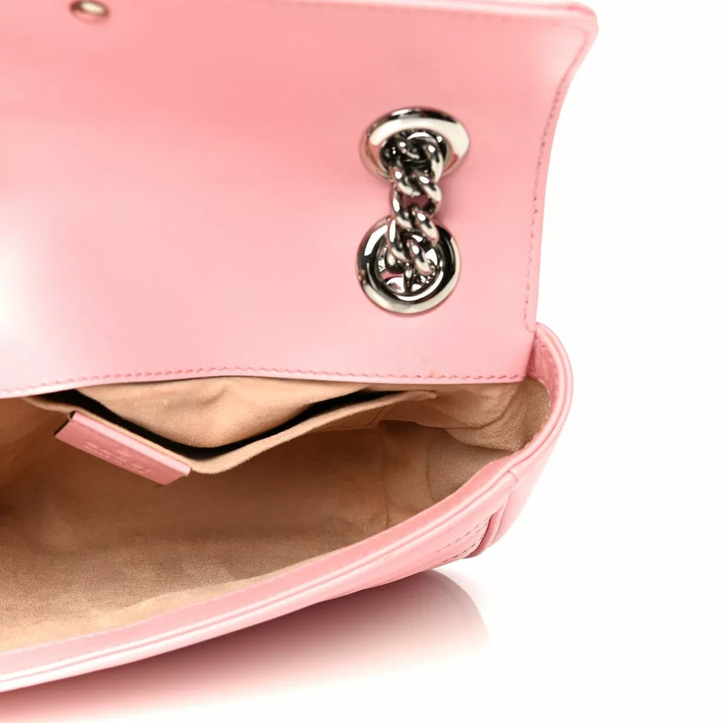 Gucci Marmont Wild Rose Leather Matelasse Mini Shoulder Bag Gucci Marmont Wild Rose Leather Matelasse Mini Shoulder Bag | Image 10