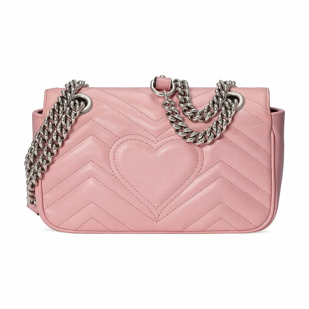 Gucci Marmont Wild Rose Leather Matelasse Mini Shoulder Bag Gucci Marmont Wild Rose Leather Matelasse Mini Shoulder Bag | Image 5