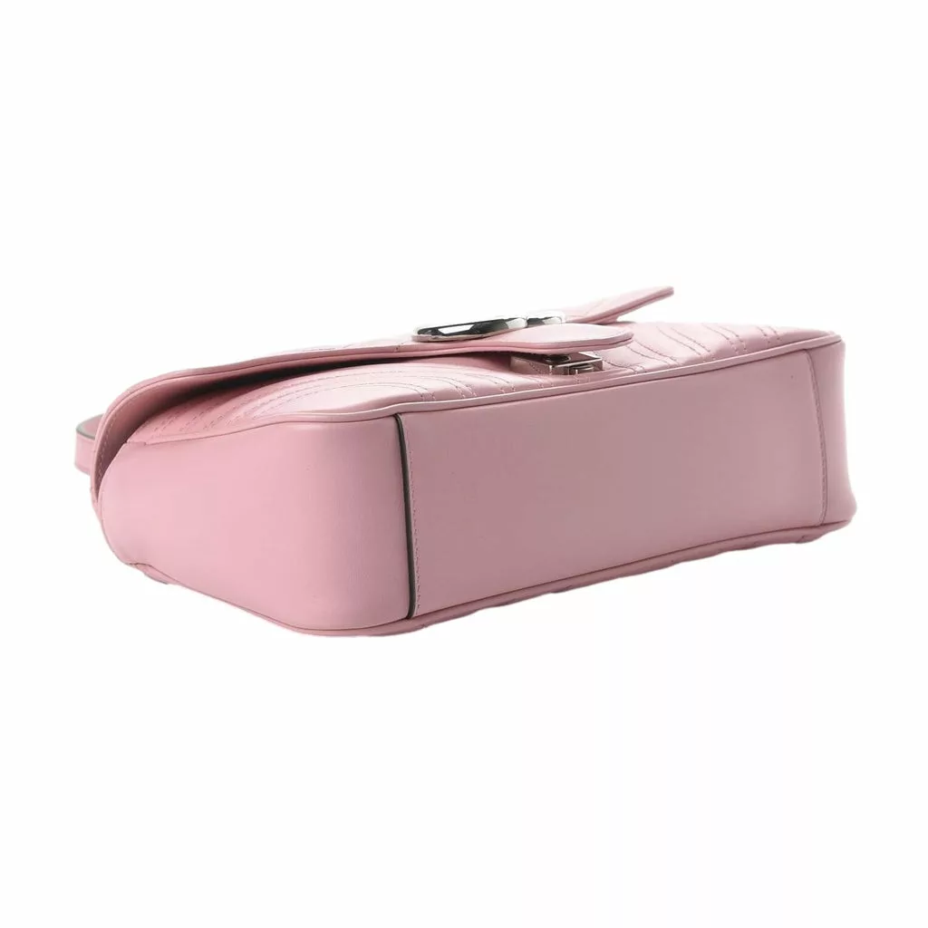 Gucci Marmont Wild Rose Leather Matelasse Mini Shoulder Bag Gucci Marmont Wild Rose Leather Matelasse Mini Shoulder Bag | Image 7
