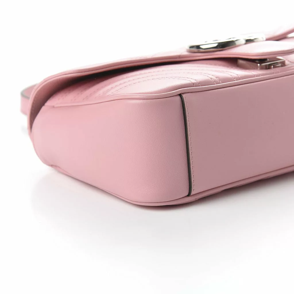 Gucci Marmont Wild Rose Leather Matelasse Mini Shoulder Bag Gucci Marmont Wild Rose Leather Matelasse Mini Shoulder Bag | Image 8