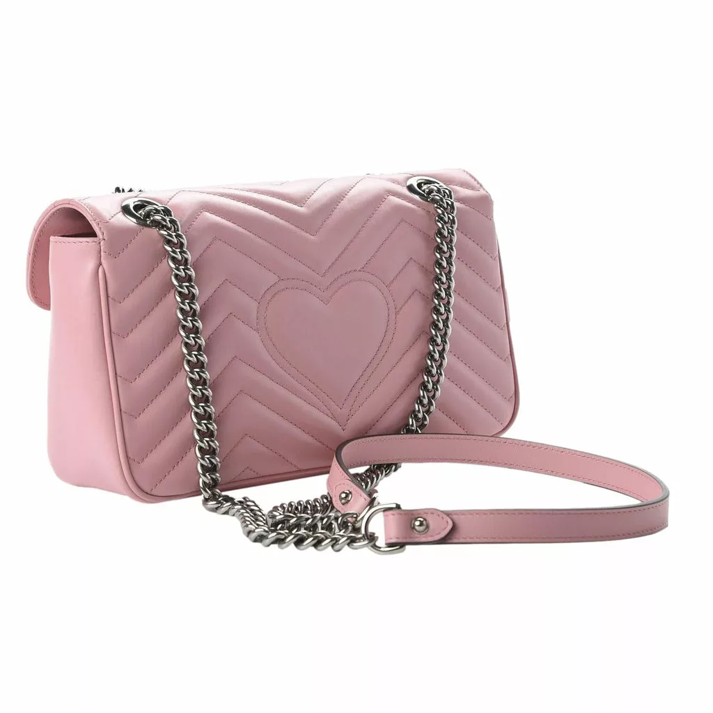 Gucci Marmont Wild Rose Leather Matelasse Mini Shoulder Bag Gucci Marmont Wild Rose Leather Matelasse Mini Shoulder Bag | Image 6