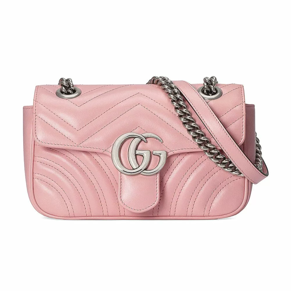 Gucci Marmont Wild Rose Leather Matelasse Mini Shoulder Bag Gucci Marmont Wild Rose Leather Matelasse Mini Shoulder Bag | Image 2