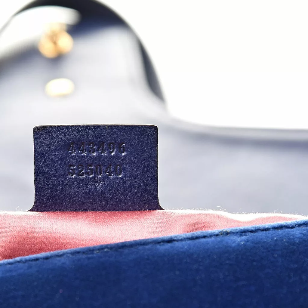 Gucci Marmont Cobalt Blue Velvet Matelasse Shoulder Gucci Marmont Cobalt Blue Velvet Matelasse Shoulder | Image 10