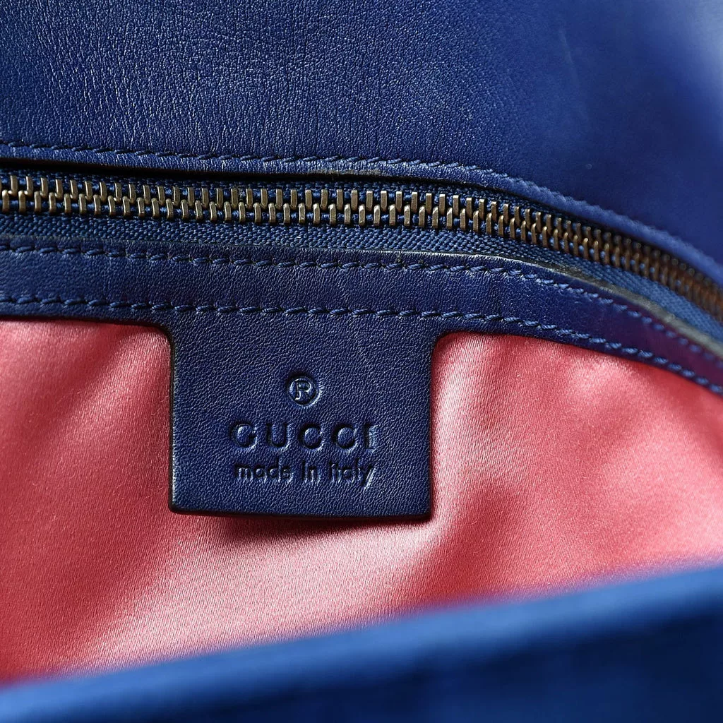 Gucci Marmont Cobalt Blue Velvet Matelasse Shoulder Gucci Marmont Cobalt Blue Velvet Matelasse Shoulder | Image 8