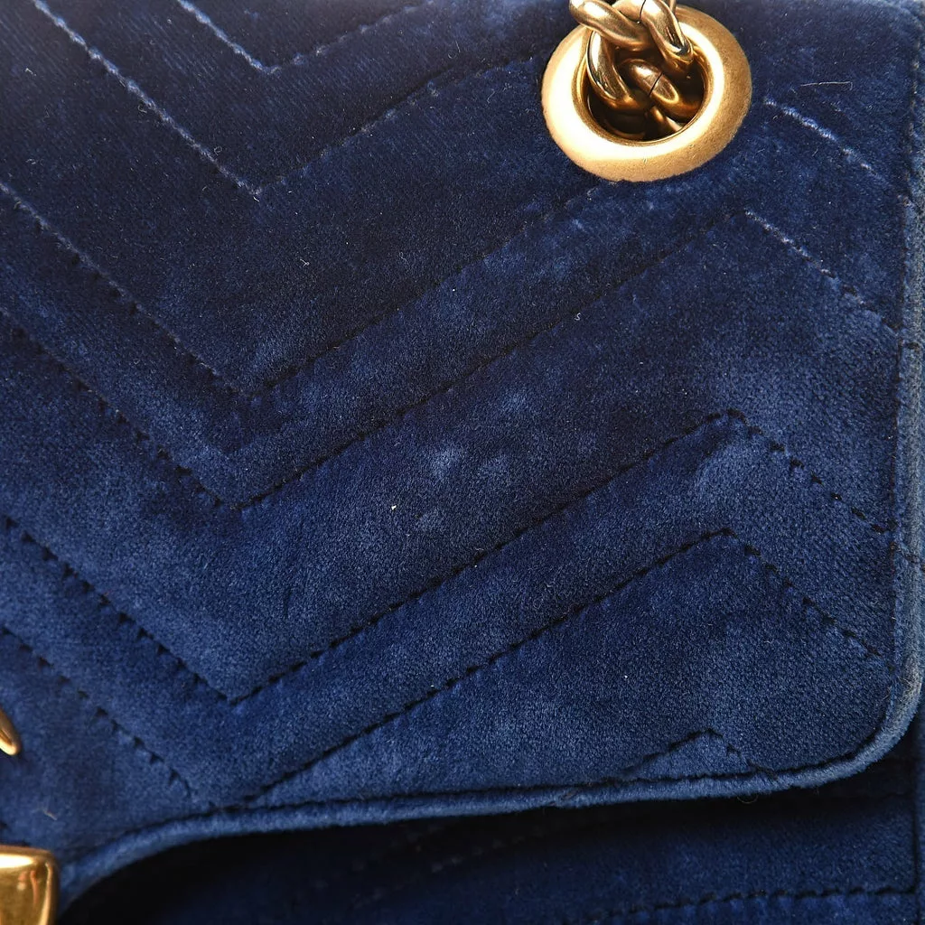 Gucci Marmont Cobalt Blue Velvet Matelasse Shoulder Gucci Marmont Cobalt Blue Velvet Matelasse Shoulder | Image 7