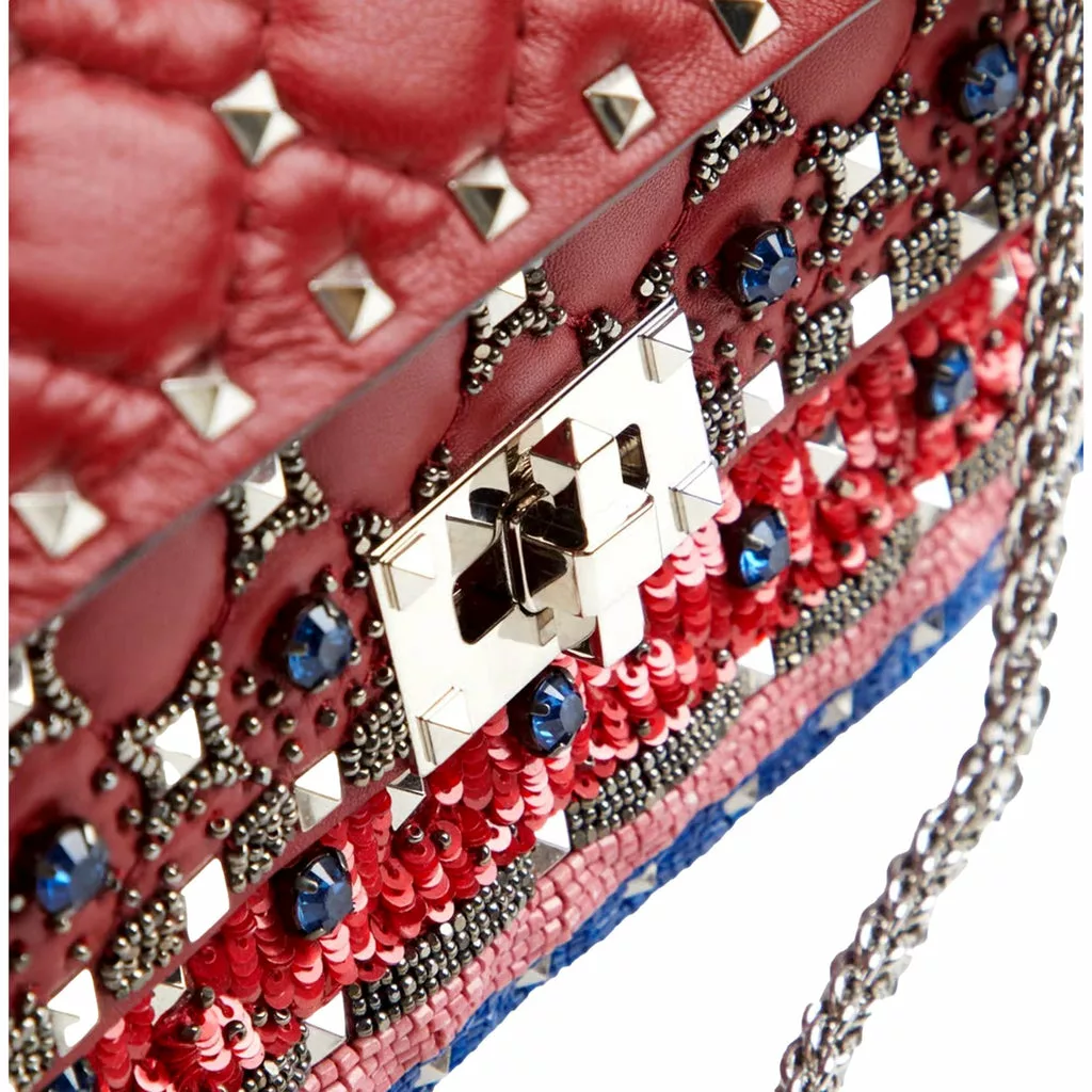 Valentino Rockstud Spike Red Leather Beaded Valentino Rockstud Spike Red Leather Beaded | Image 8