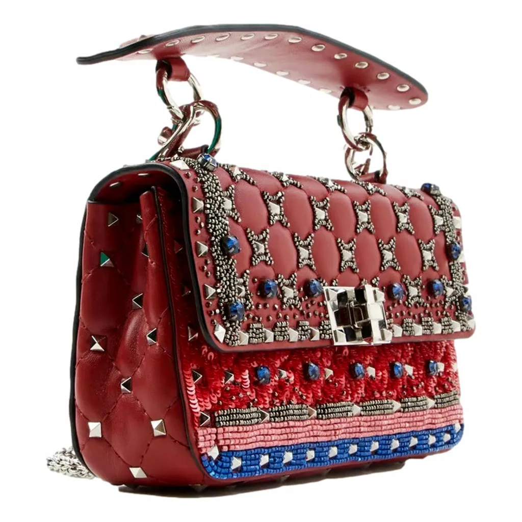 Valentino Rockstud Spike Red Leather Beaded Valentino Rockstud Spike Red Leather Beaded | Image 5