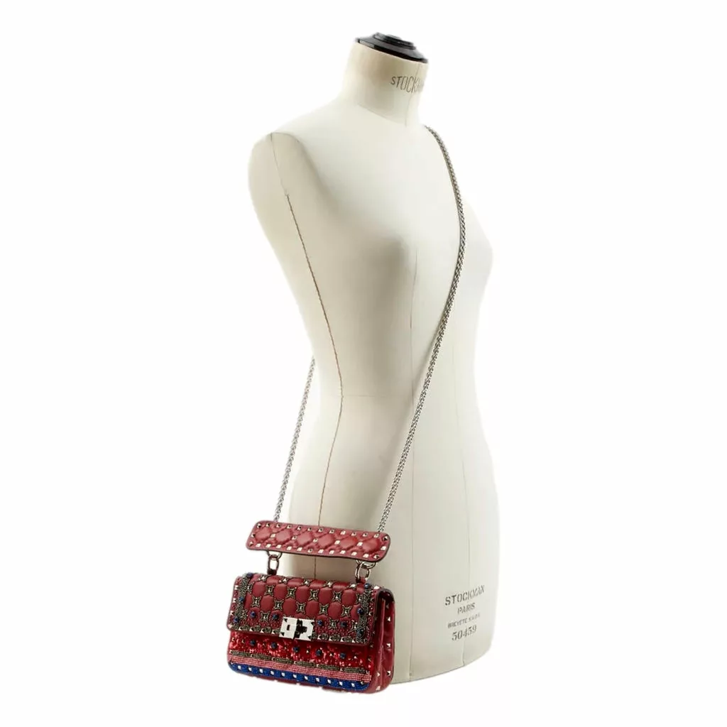 Valentino Rockstud Spike Red Leather Beaded Valentino Rockstud Spike Red Leather Beaded | Image 3
