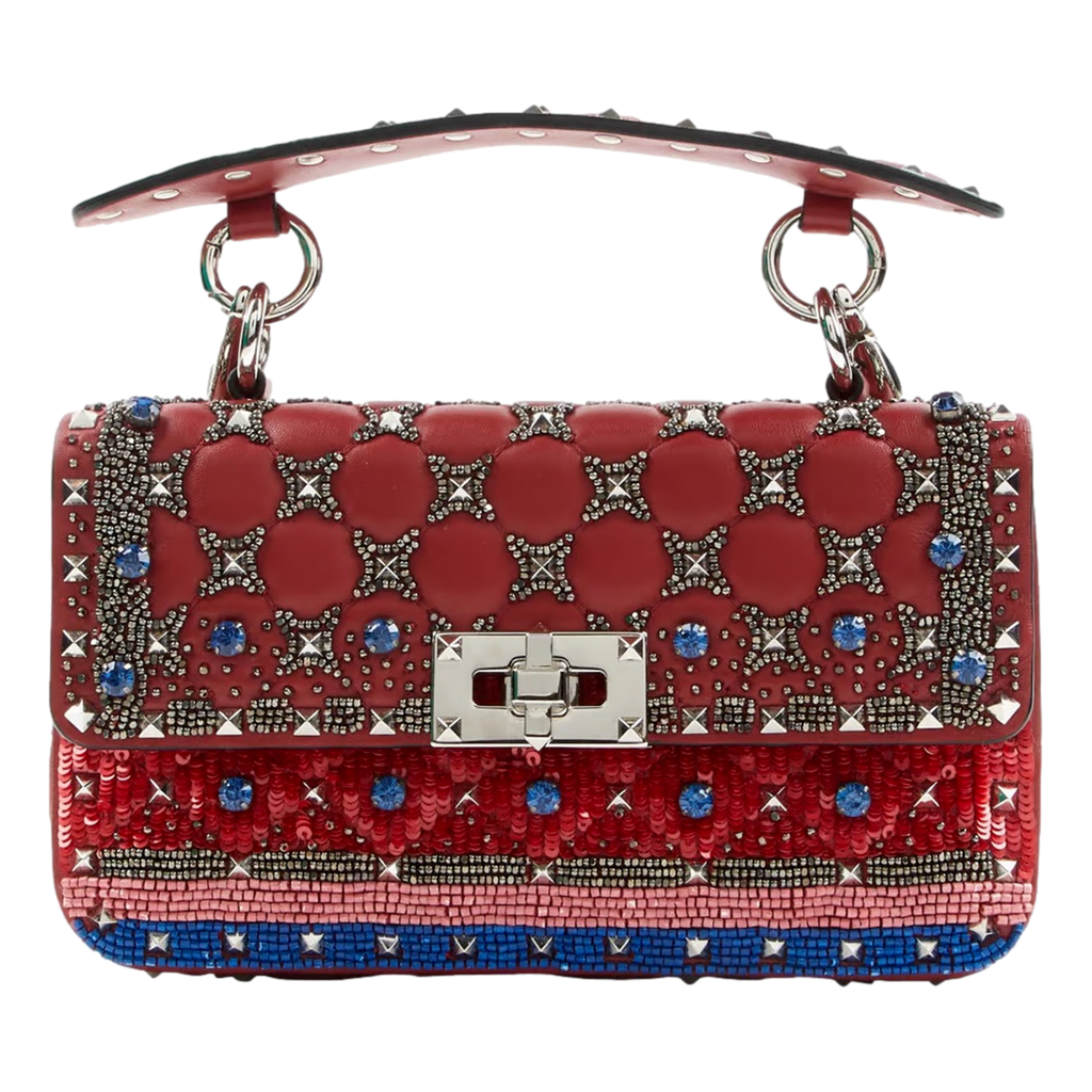 Valentino Rockstud Spike Red Leather Beaded Valentino Rockstud Spike Red Leather Beaded | Image 2