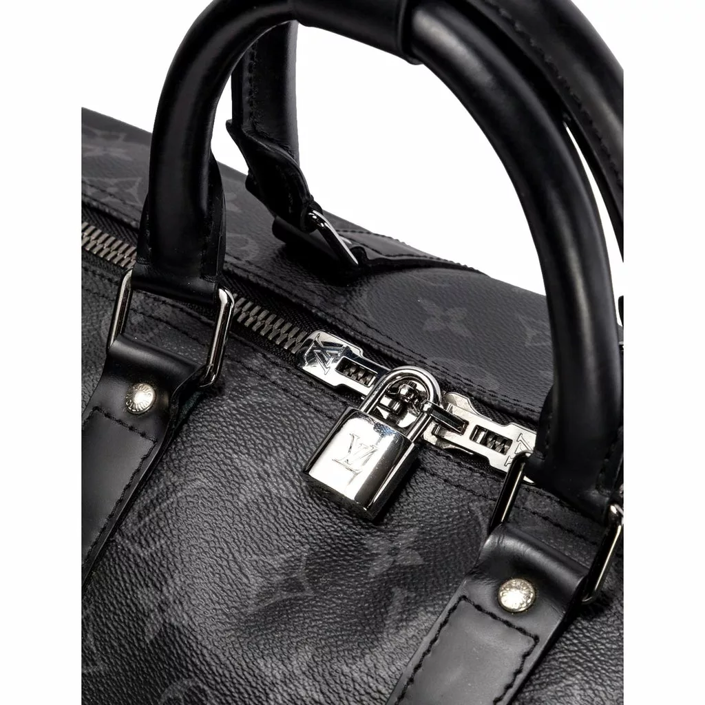 Louis Vuitton Keepall Bandouliere 55 Black Monogram Louis Vuitton Keepall Bandouliere 55 Black Monogram | Image 5