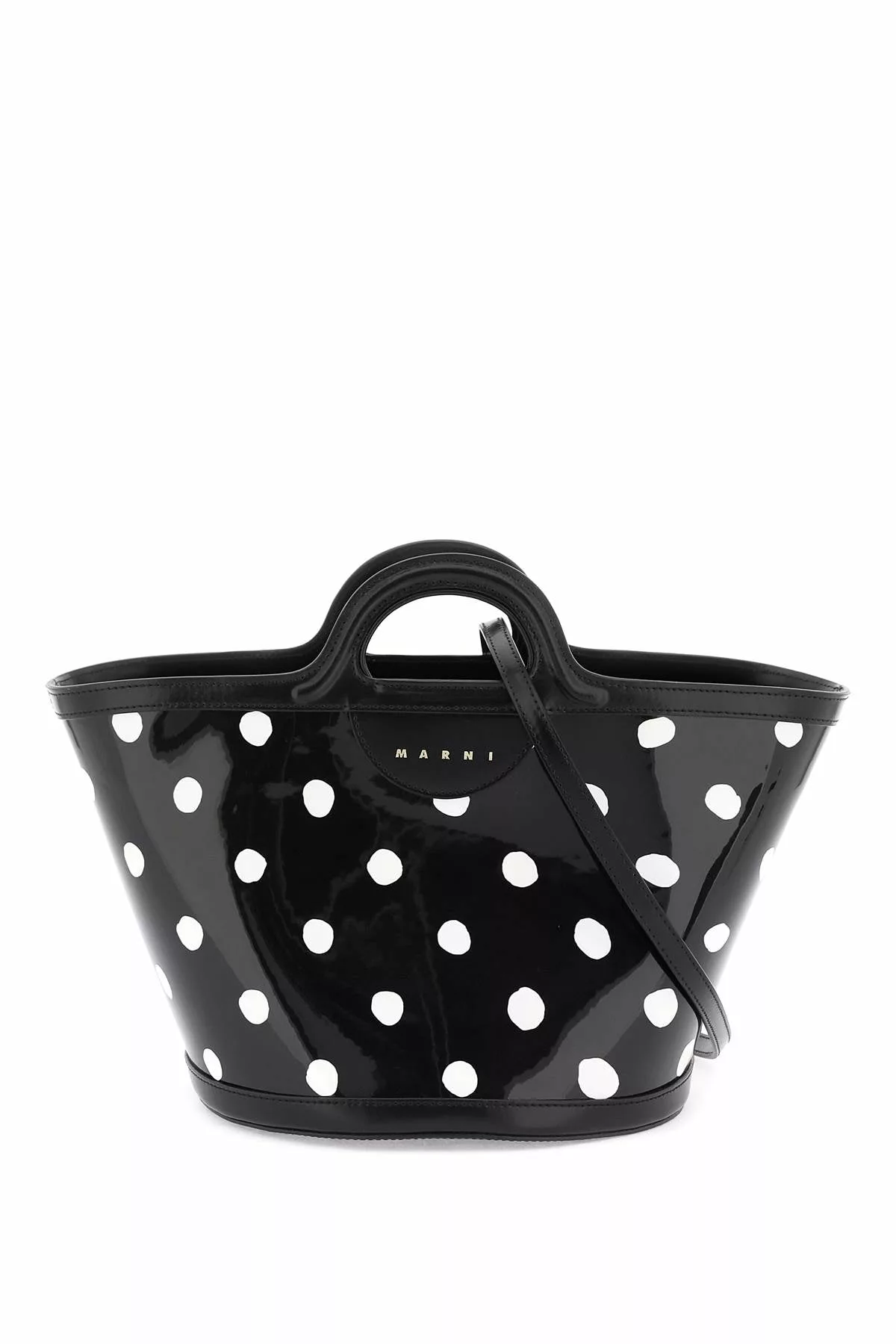 Marni patent leather tropicalia bucket bag with polka-dot pattern Marni patent leather tropicalia bucket bag with polka-dot pattern | Image 1