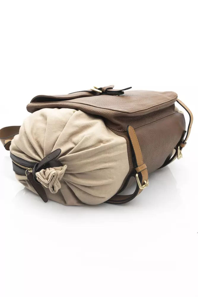 La Martina Beige CALF Leather Backpack La Martina Beige CALF Leather Backpack | Image 4